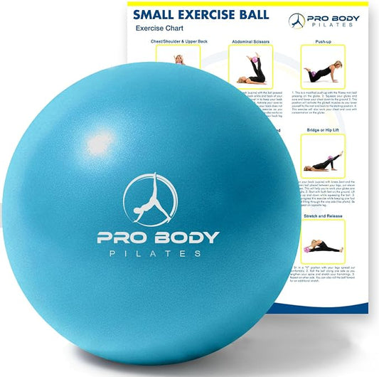 ProBody Pilates Ball 9 Inch - Small Exercise Ball for Stability, Barre, Core, Ab Workouts, Yoga, & Physical Therapy