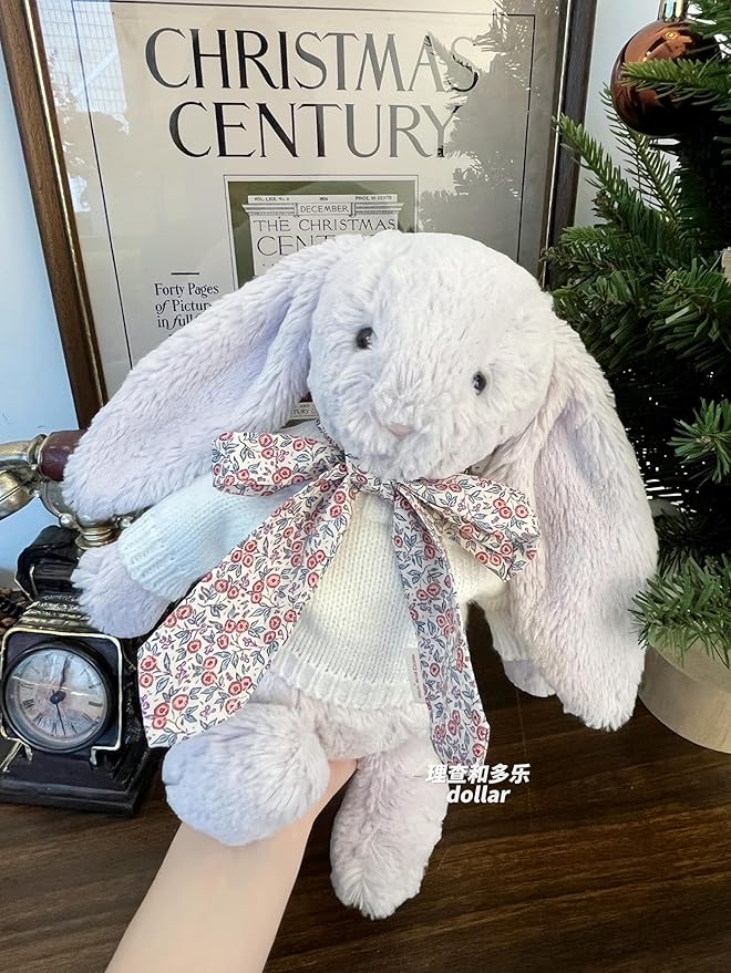 Clothes for Bashful Bunny and Bumbly Bear,10-12Inch Teddy Bear Clothes Cute Bow Ribbon, Clothes only Without Doll.(2pc Includes 1 Doll Sweater,1 Doll Ribbon)