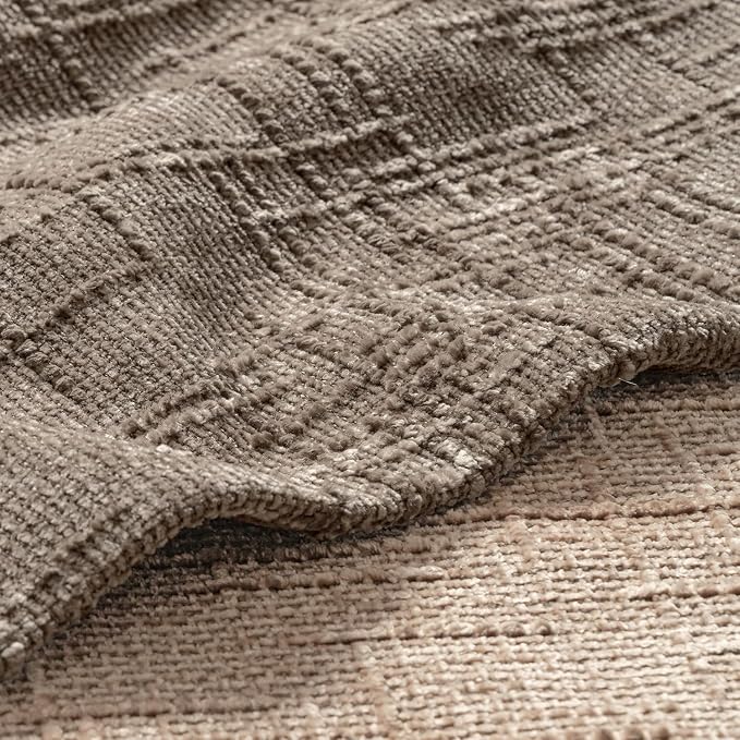 MIULEE Chenille Textured Euro Pillow Covers Taupe Grey 24x24 Set of 2 | Slubby Decorative Throw Pillows, Fall Boho Farmhouse Decor, Modern Neutral Cushion Covers for Couch Sofa Bed Living Room