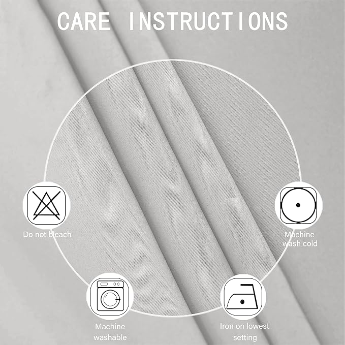 LEMOMO Light Grey Blackout Curtains 34 x 54 Inch Length/Set of 2 Curtain Panels/Thermal Insulated Room Darkening Blackout Curtains for Bedroom