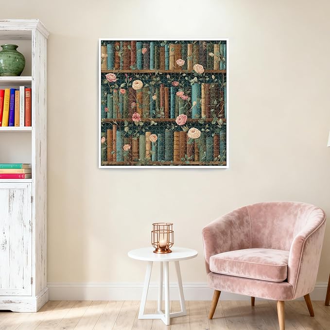 Puzzle 1000 Piece for Adults Jigsaw Featuring Aesthetic Home Decoration Unique Gift for Cat Lovers Premium Large Puzzle for Family Fun (Books&Blooms Puzzles-1000pcs)