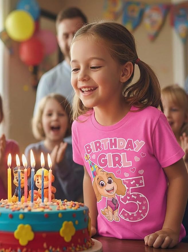 Skye Paw Patrol 4th Birthday Girl Shirt for 4 Year Old Girls - Pup-Themed Party Toddler T-Shirt
