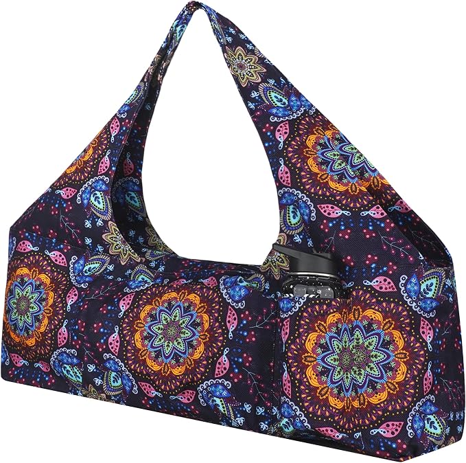 Large Yoga Mat Bag Yoga Bags and Carriers Fits All You Stuff Yoga Tote Bag with Yoga Mat Strap, Elastic Pockets and Zipper Pockets