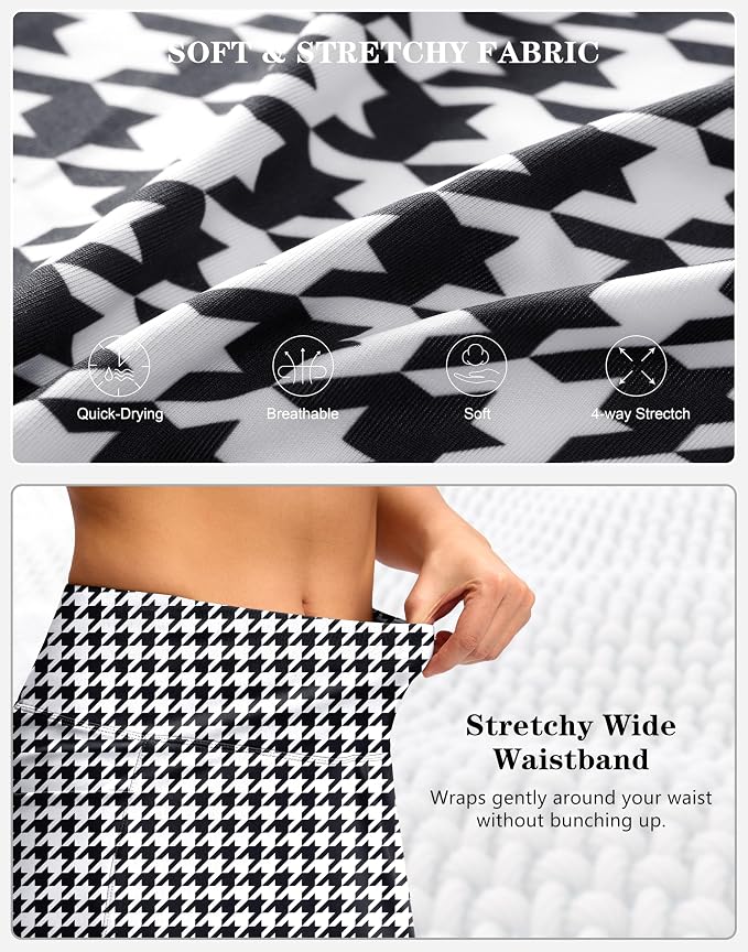 Women's Golf Skirts Skort 4 Side Pockets High Waisted Stretchy Tennis Skirt | Silky Soft, Lightweight, Breathable, Built-in Mesh Shorts, High Waisted, Elastic waistband, Moisture-Wicking, Athletic