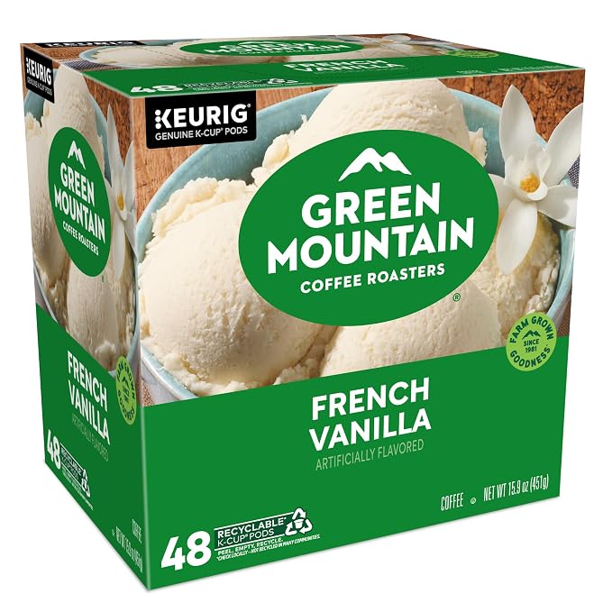 Green Mountain Coffee Roasters French Vanilla Coffee, Keurig Single-Serve K-Cup Pods, Light Roast, 48 Count