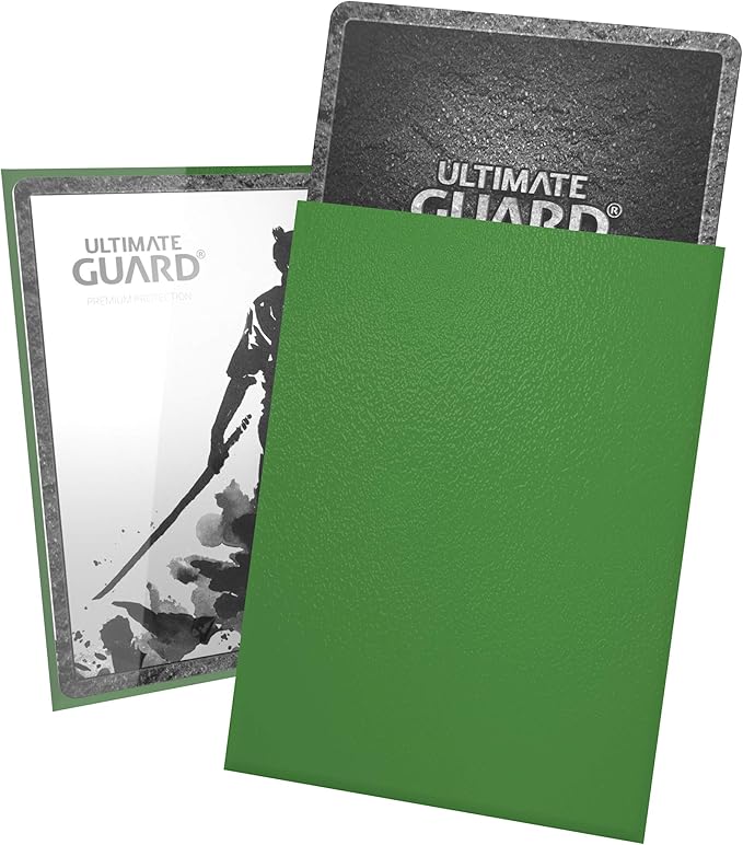 Ultimate Guard Katana Card Sleeves: 100 Standard Size TCG Sleeves, 66 x 91mm, Green Back, Tournament Quality, No PVC & Acid-Free, High Clarity
