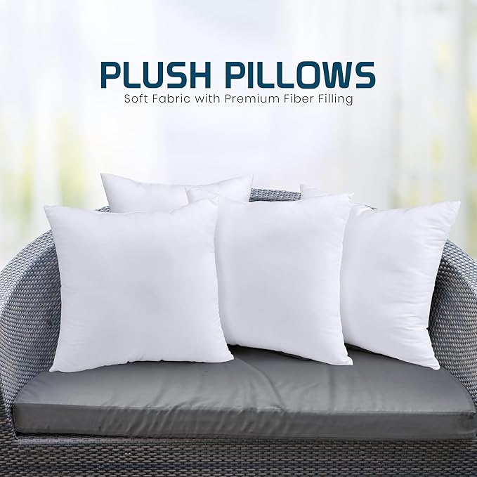 Utopia Bedding Throw Pillows, Decorative 14x14 Pillow Inserts, Set of 4 | Down alternative pillow insert with plush fluffy fill for beds sofas couches and chairs. Suitable for indoor outdoor use.