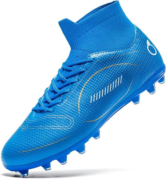 Kids Soccer Cleats Boys Girl Football Cleats Youth Turf Soccer Cleats High Top Athletic Outdoor Trainning Football Shoes for Little/Big Kid