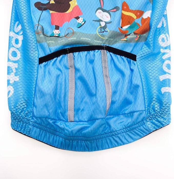 Hotlion Kids Cycling Jersey Set Short Sleeve Boys Mountain Bike Shirt Girls Cartoon Bicycle Tops Childs for Riding Biking