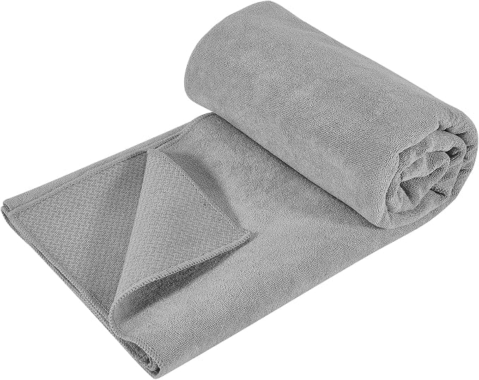 Hot Yoga Towel with Grip Dot, Non Slip Sweat Absorbent Microfiber Yoga Mat Towels for Hot Yoga, Pilates, Fitness and Workout 72inch x 24inch