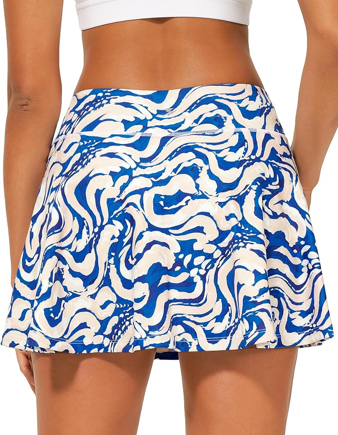 Stelle Women's Tennis Golf Skirts High Waisted with Pockets Inner Shorts for Athletic Skorts Sports Running Pickleball