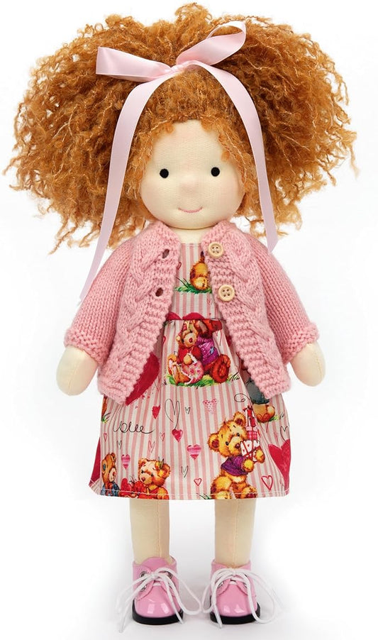 Waldorf Handmade Rag Doll - Personalized Collectors Plush for Kids Birthday Present With Beautiful Box-Autumn 12"