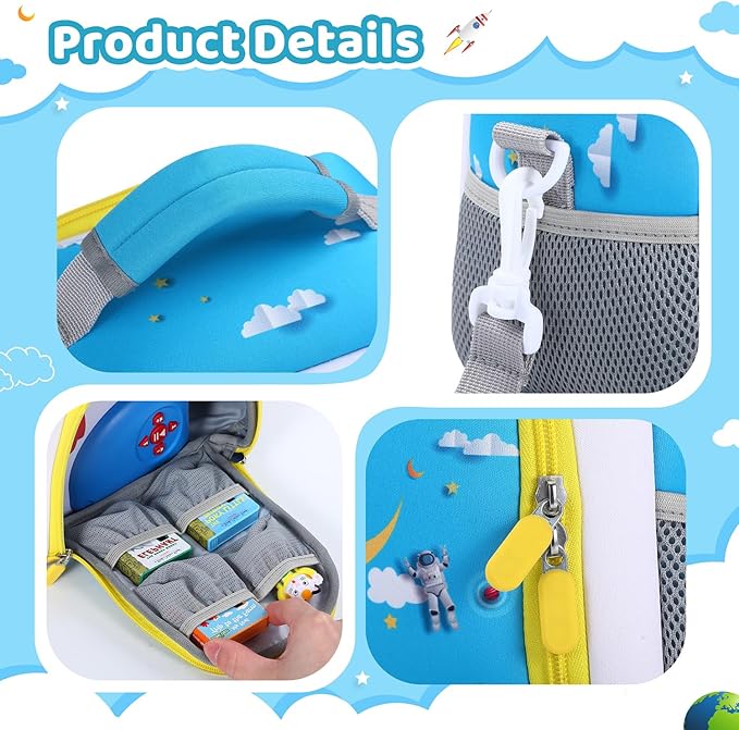 Carrying case Bag Compatible with Little Tikes Story Dream Machine Books Starter Set，Storage for Storybook, Audio Play, Character Travel Bag (Light Blue)