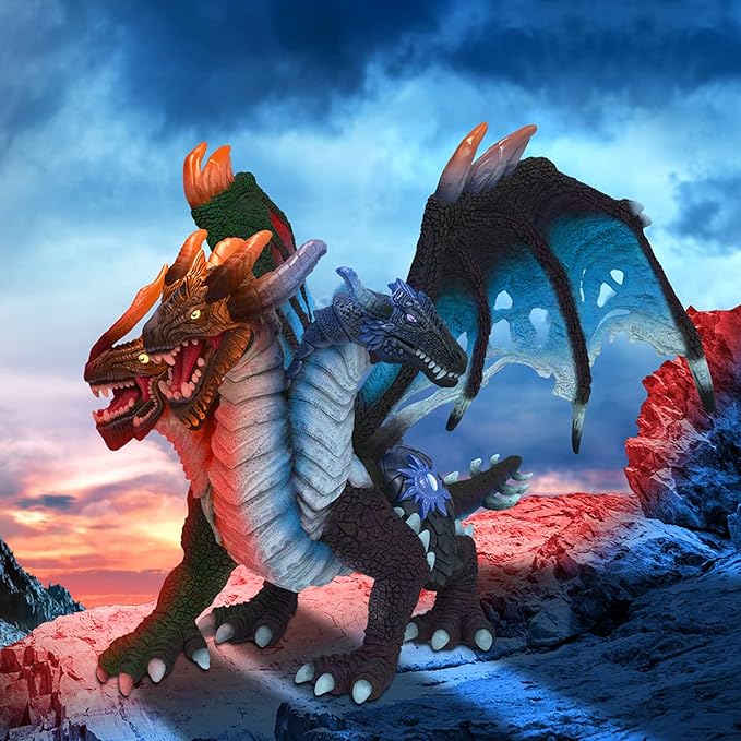 RECUR Devil Dragon Action Figurine, 9 Inch Statue Dragon Toys for Boys Girls Kids, RPG Figures Miniatures for Tabletop Display & Roleplaying, Collectors Toy Age 3 +