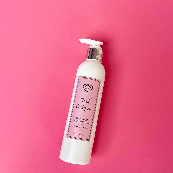 Jaqua Spa Aromatic Massage Oil with Jojoba, Sesame, and Sunflower Oil - Pink Champagne