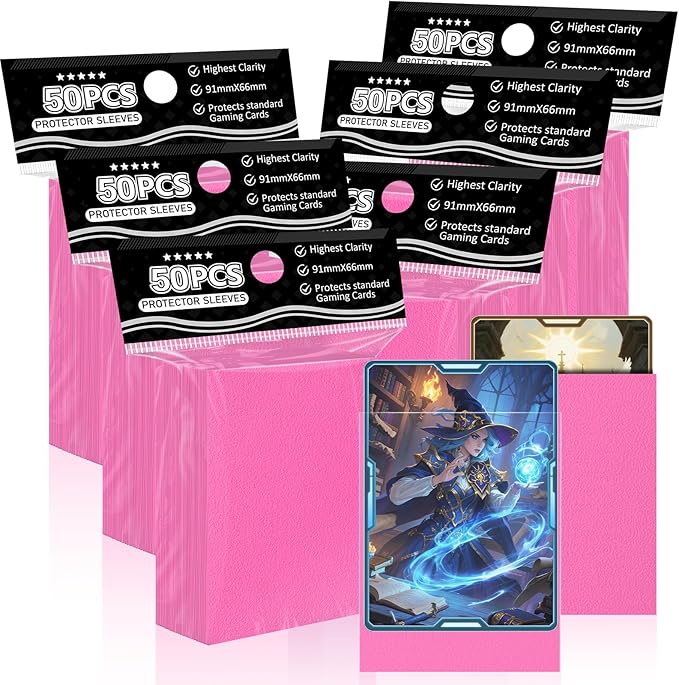 Pink Card Sleeves Fit for MTG, 300 Pieces Standard Card Sleeves for Trading Card Sports Cards Baseball Cards TCG (66x91mm), Affordable Sturdy and Nice Shuffling
