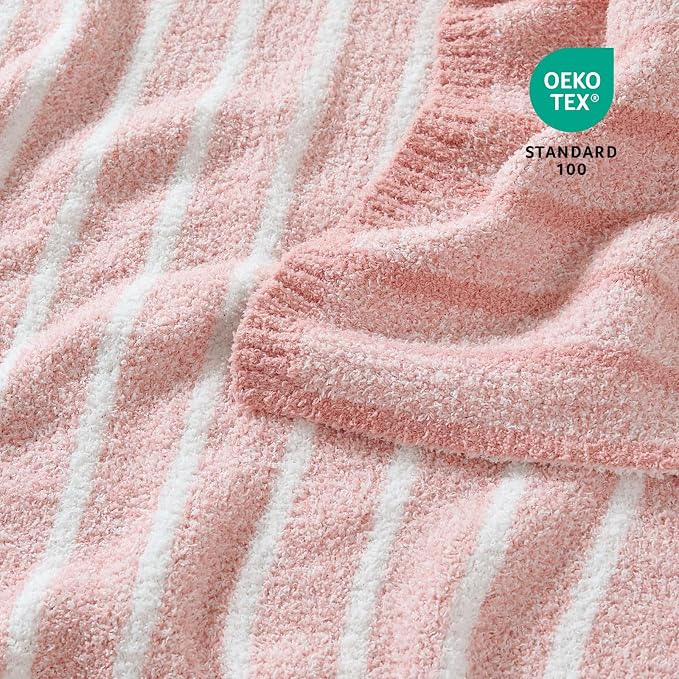 Snuggle Sac Bedding Blanket, Pink, Twin Size 60x80 | Ultra Soft, Warm Cozy Knit Fuzzy, For Sofa, Bed, Living Room