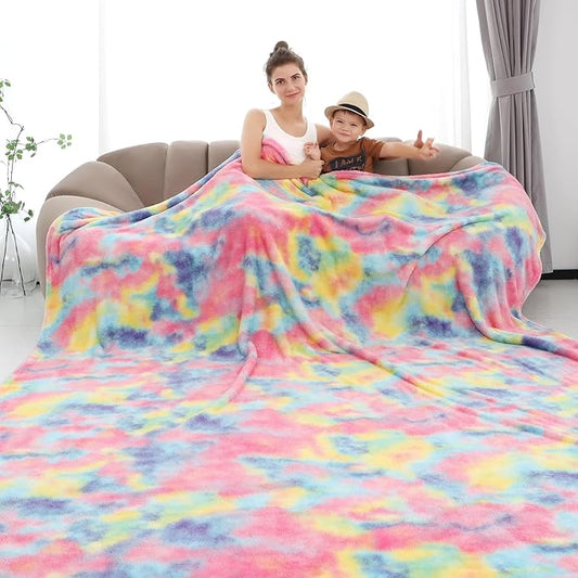 Colorful Fleece Throw Blanket, Cozy Soft Lightweight Throw Blankets, Warm Plush Soft Flannel Blanket for Sofa Couch Bed Home Decor, Camping Travel Picnic Outdoor Blanket Bedding for Women, 60x80 in