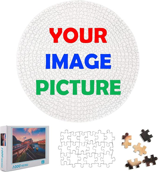 Custom Puzzle from Photo Custom Jigsaw Puzzle Unique Birthday Present Suitable for Children Family and Friends Personalized Puzzle-Multi Size (1000piece-Round-Cardboard)