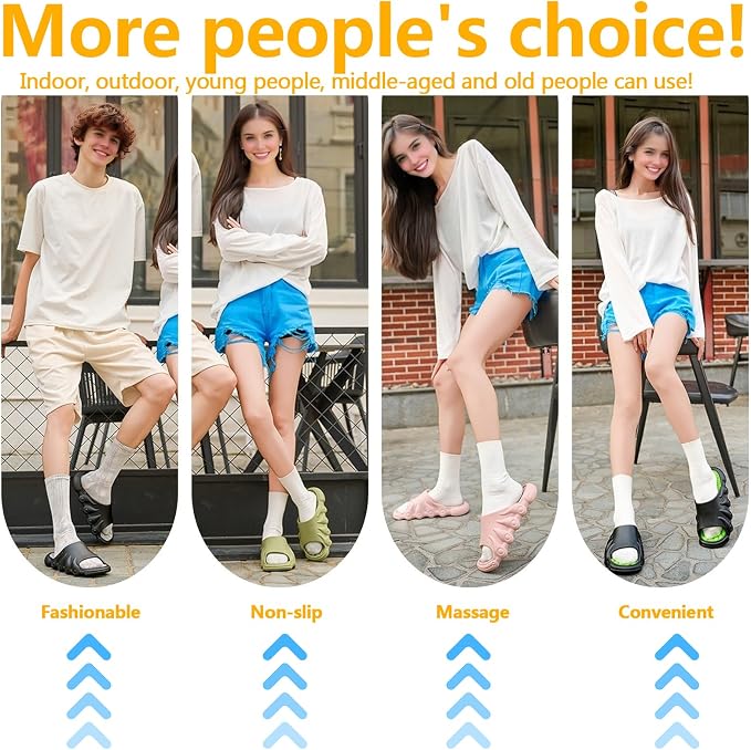 Plantar Fasciitis Relief Foot Massager for Plantar Fasciitis Shoes Women Acupressure Massage Slippers Reflexology Sandals Relaxation Gifts for Mom Dad Parents (Pink,women5-5.5/men 4-4.5)
