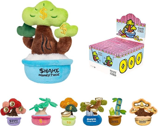 B.Duck x POP Sunday Plush Blind Box Collectible Figure - Shake Money Tree Plush Series (6 PCS) Chinese Good Luck Decor for Desk&Home Art Decor Gift for Collectors