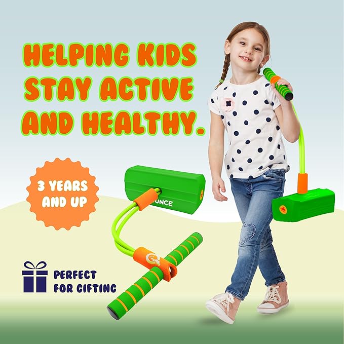 New Bounce Pogo Stick for Toddlers - Foam Jumper for Age 3,4,5,6,7,8 - Outdoor Jumping Toys - Birthday Gift for Toddler Girls and Boys