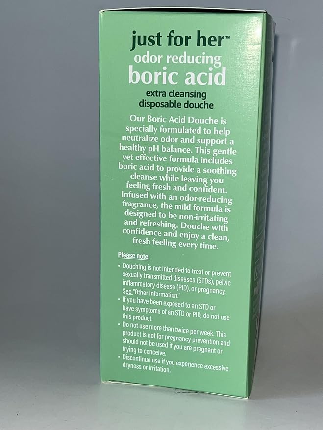 Odor Reducing Boric Acid Disposable Douche, pH Balanced, Paraben Free, Dye Free, 4.5 fl oz