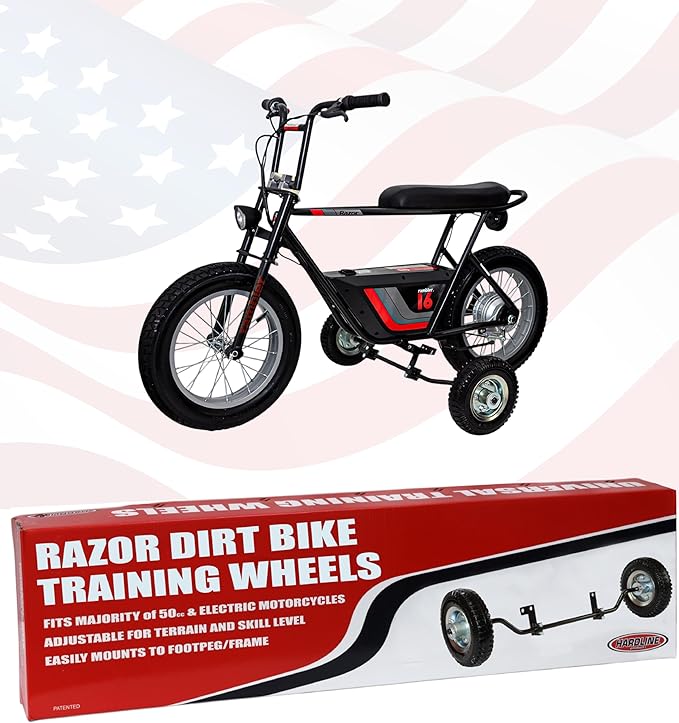 Hardline Products USA Wheels for Tots Training wheels for Razor Rambler 12 & 16 24v-36v Electric Minibike - 1602-UT-Rambler