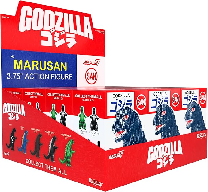 Super7 Toho Marusan Godzilla Blind Box - (12 Pack) 3.75" Toho Godzilla Action Figures Classic Movie Monster Collectibles and Retro Toys