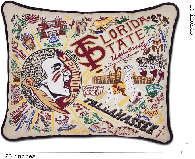 Catstudio Florida State University Collegiate Embroidered Decorative Throw Pillow