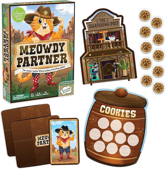 Peaceable Kingdom Meowdy Partner Matching Game for Boys & Girls Age 3 to 5 - A Cooperative Memory Game for Kids