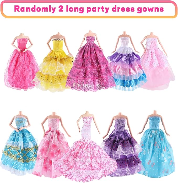 106Pcs Doll Clothes and Accessories Closet Wardrobe Playset for 11.5 Inch Girl Dolls Including Wardrobe, Shoes Rack ,Suitcase, Clothes, Dresses, Swimsuits, Shoes Hangers, Necklace ,Bags