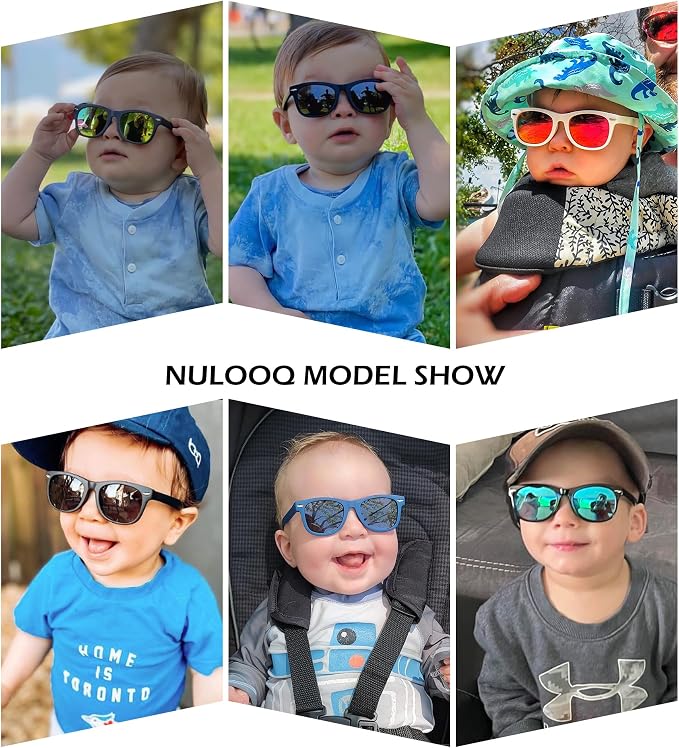Polarized Baby Sunglasses with Strap - Unbreakable Flexible Infant Sunglasses for Toddlers Age 0-24 Months