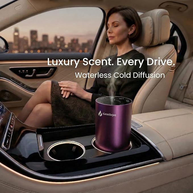 GentleJet LiteMist Waterless Rechargeable Aroma Diffuser for Bedroom, Office & Car, Cold-Air Essential Oil Mist, Aluminum Body, 20ml