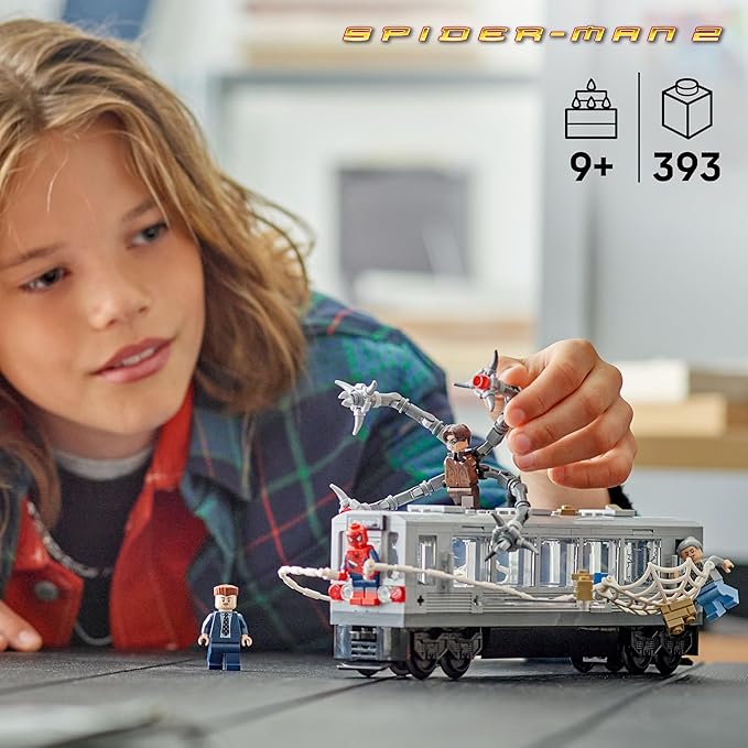 LEGO Marvel Spider-Man vs. Doc Ock Subway Train Scene - Action Figures Kids Toy - Spider-Man Building Toy for Boys & Girls, Ages 9+ - Marvel Collectible with 4 Minifigures - Birthday Gift Idea- 76321