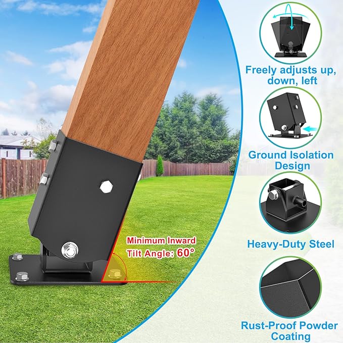 Dolibest Heavy Duty Swing Set Brackets – Complete Kit with 2 A-Frame Brackets, 4 Swing Leveling Base Brackets, 2 Swing Seats & 4 Swing Hangers for DIY Playground Equipment