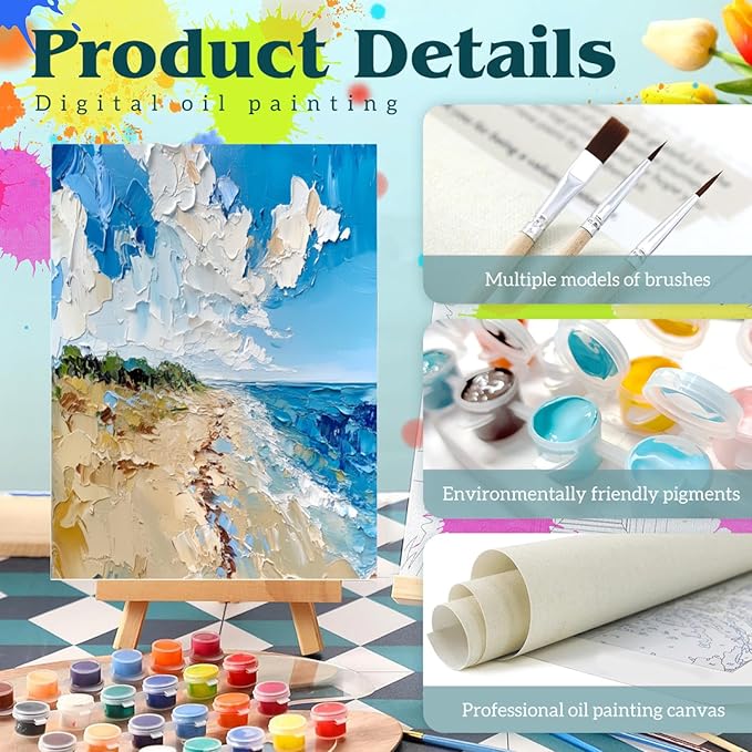 YarnArtistry Custom Paint by Numbers Kit for Adults - Personalized from Your Photo on Unframed Canvas, DIY Acrylic Painting for Beginners, Unique Gift & Home Decor (24x32 Inch)