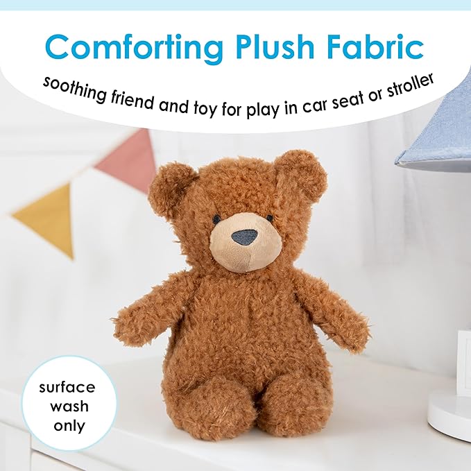 KIDS PREFERRED 11 Inch Teddy Bear Brown Soft Plush Stuffed Animal Toy Gift for Kids and Toddlers - Carter's Squishy Bear