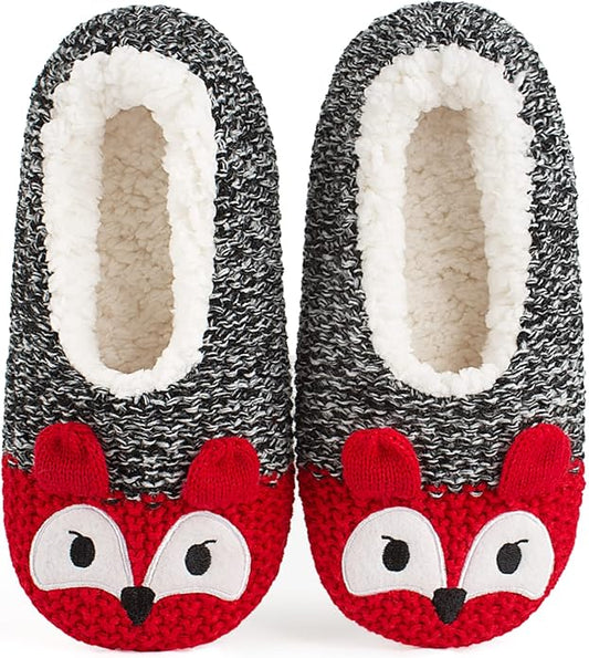 Cute Animal House Slippers, Warm Fuzzy Slipper Socks with Grippers Non Slip, Cozy Funny Gifts
