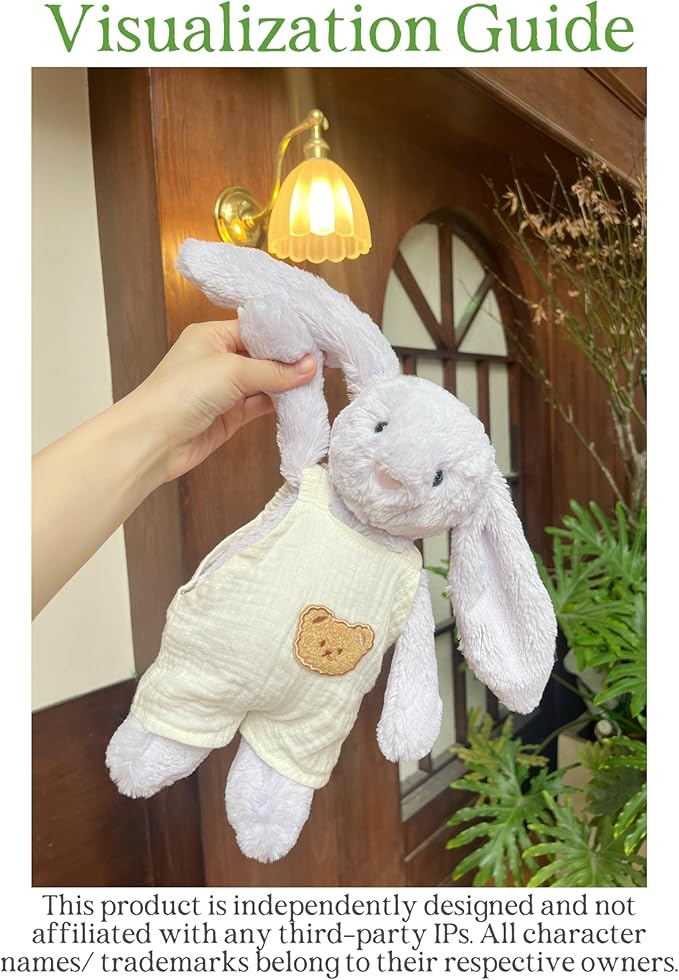 9-12"/30cm Teddy Bear Outfit: 2-Piece (Romper + Bonnet) Doll Clothes for Medium Bashful Bunny Bartholomew Bear（NO Doll）