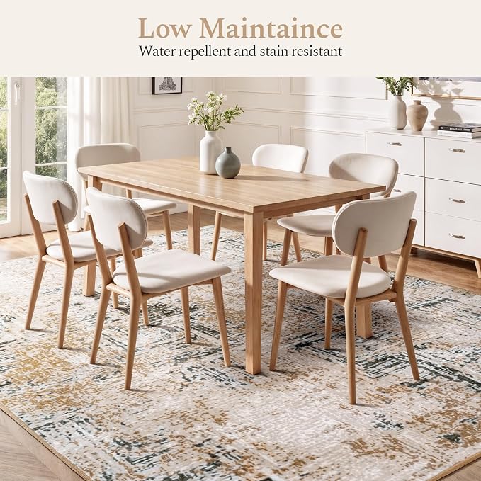 Rugflix 8x10 Area Rugs for Living Room, Washable Brown Grey Large Rug | Machine Washable; Stain-Resistant; Low Pile; Non-Slip; Modern Abstract; Carpet for Bedroom Dining Office Nursery Home