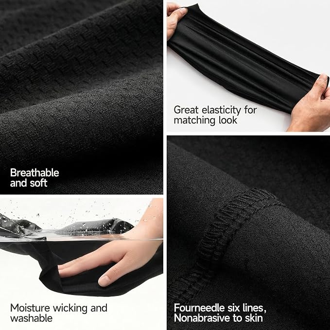 QINGLONGLIN Cooling Skull Cap Sweat Wicking Breathable for Men Women 3 Pack | Lightweight Quick Dry Beanie & Helmet Liner, Stretch Non-Slip Fit Under Hard Hat, Construction Gym Cycling Running Workout