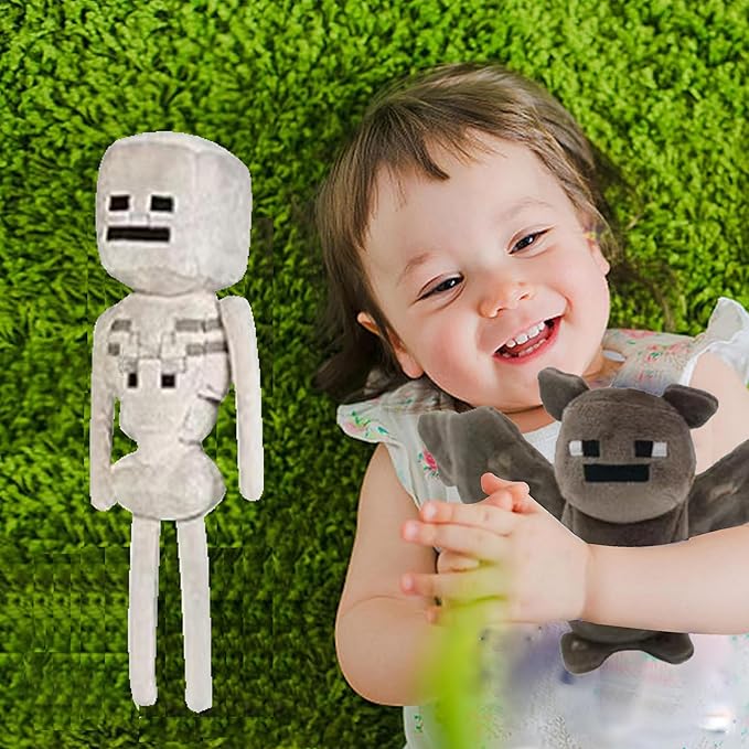 Creeper Plush,Baby Pig ，Baby Wolf，Spider,bat,Skeleton Shooter,sheepStuffed Animals Toys，Great Gift for Children and Fans.(8Pack)