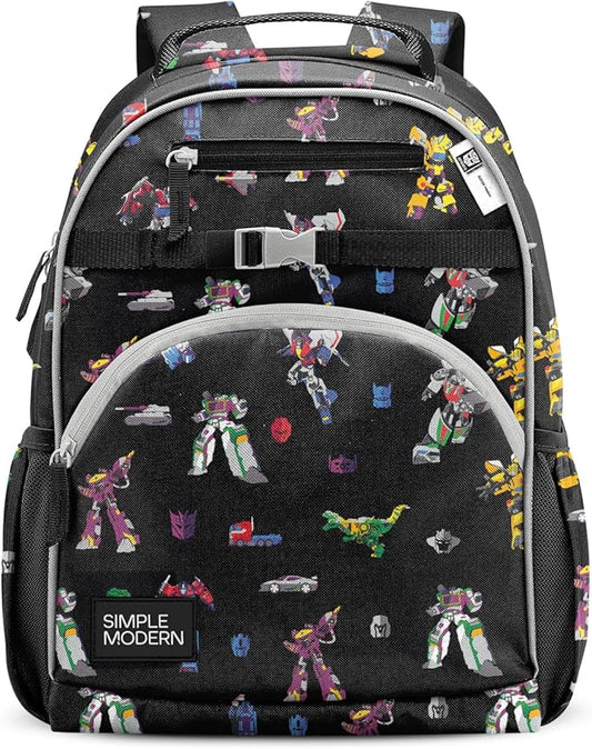 Simple Modern Large Transformers Kids Backpack for School Girls and Boys | Elementary Backpack for Teen | Fletcher Collection | Kids - 16" tall | Transformers Block Nation