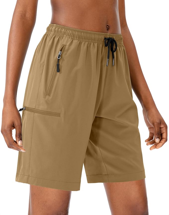 SANTINY Women's 5''/ 7''/9'' Hiking Cargo Shorts Quick Dry Lightweight Summer Shorts for Women Athletic Golf Zipper Pockets