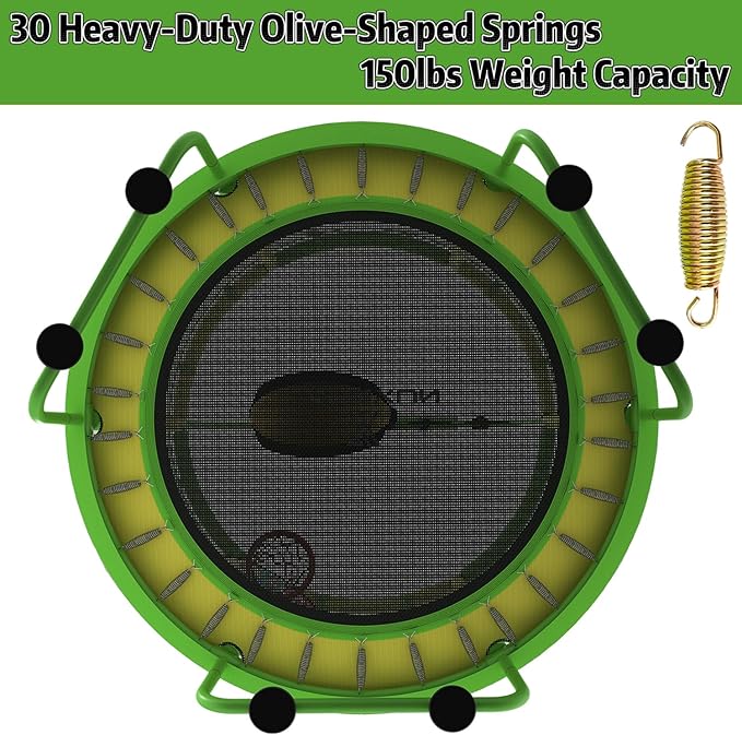 LANGXUN 60" Trampoline for Kids, 5ft Toddler Mini 6-in-1 Trampoline Indoor Outdoor with Swing, Basketball Hoop, Dart Board, Gymnastics Bar, Rings, Christmas Toys Birthday Gifts for Girls Boys