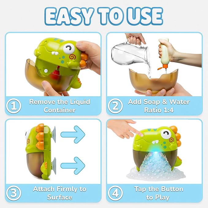 Bath Bubble Machine - Bath Toys | Bathtub Bubble Machine, Light Up Bubbles Maker for Bathtub - Bubbles Bath Maker with Lights & Music - Strong Suction BPA Free