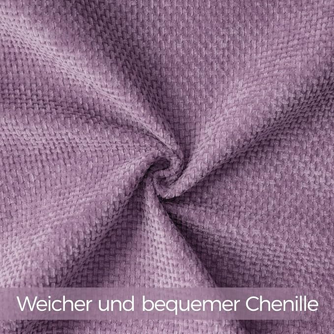 a moment Purple Chenille Throw Pillow Covers 16x16 Inch Pack of 2 Modern Decorative Throw Pillow Covers Farmhouse Cross Covers Home Decor for Sofa Bedroom Living Room