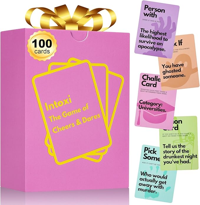 Fofeadm Drinking Card Games for Adults, Fun Adults Drinking Games with 100 Cards, Great for Game Night & Parties, 21st Birthday Gift & Bachelorette Party Games, Age 21+