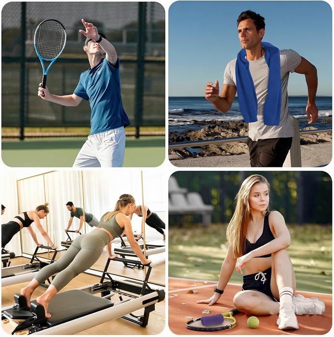 4 Pack Cooling Towel for Gym Fitness Yoga Hiking,Hot Weather Cool Towels Cloth Rags Wrap for Neck Face(4 Pack-02)